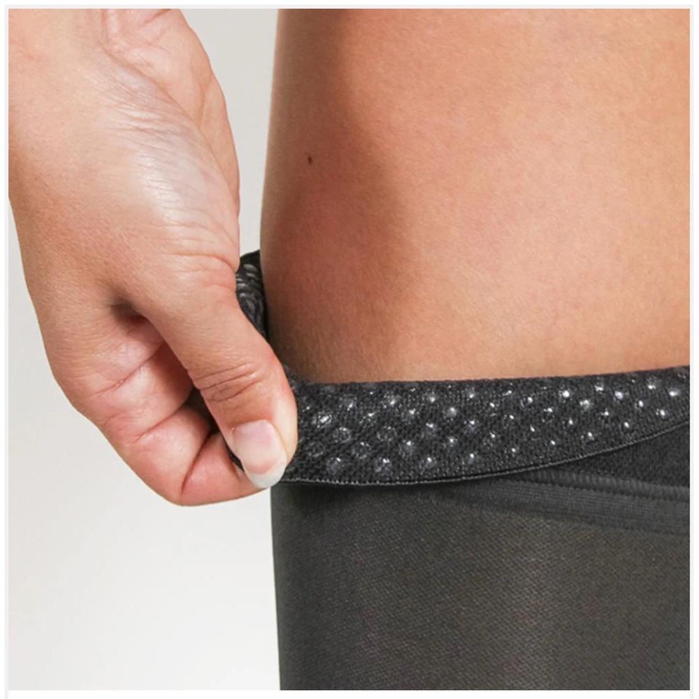 Salvere Simply Sheer Charcoal Thigh High 15-20mmHg Compression Stockings Size M